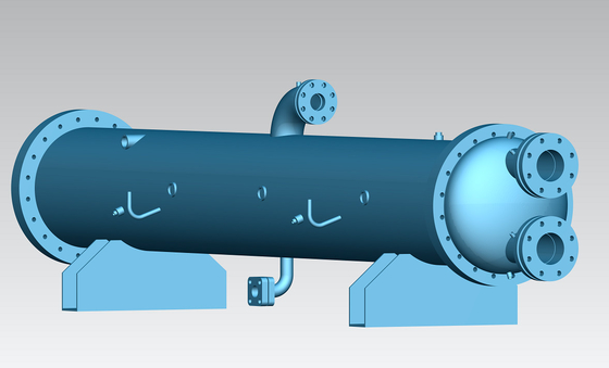 Condensador de refrigeração Seawater do tubo SS304 Shell R407C da liga de níquel de cobre
